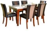 @home Jenn Six Seater Dining Set In Beige & Walnut Colour