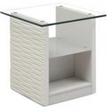 @Home Knight Side Table In Pearl White Finish