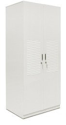 @Home Knight Two Door Wardrobe Without Mirror In Pearl White Finish