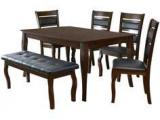 @Home Larissa Six Seater Dining Set With Bench In Capuccino Colour