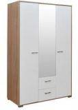 @home Marilyn High Gloss Three Door Wardrobe In Oak & White Colour