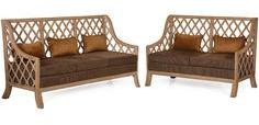 @home Miraya 3+2Sofa Kit In Brown Colour