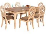 @home Miraya Six Seater Dining Set In Brown Glaze Colour