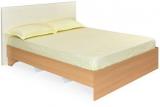 @home Neo Emily Queen Size Bed With Mattress In Ivory & Teak Finish