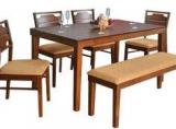 @home Olenna Six Seater Dining Set In Walnut Colour