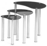 @home Onyx Nest Tables Set Of 3 In Black Colour