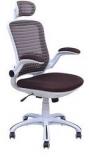 @Home Oram High Back Office Chair In White Brown Colour