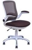 @home Oram Mid Back Office Chair In White Brown Colour