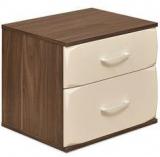 @home Ozone Two Drawer Night Stand In White & Walnut Colour