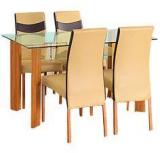 @home Tavern Four Seater Dining Set In Brown Colour