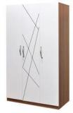 @home Tiffany Three Door Wardrobe In Walnut & White Colour