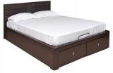 @home Triumph King Bed With Hydraulic Storage In Dark Brown Colour