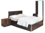 @home Triumph King Size Bedroom Set In Dark Walnut Colour