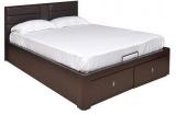 @home Triumph Queen Bed With Storage In Dark Walnut Colour