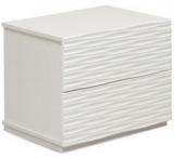 @Home Two Drawer Knight Night Stand In Pearl White Finish