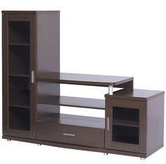 @home Wall Unit Roger In Dark Walnut Colour