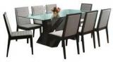 @home Xena Celosa Eight Seater Dining Set In Walnut Colour