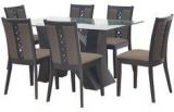 @Home Xena Six Seater Dining Set In Walnut Finish