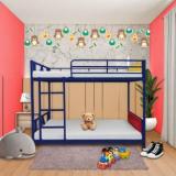 Auxiliary |Alpha Bunk Bed For Junior/Adult With Guard Rail, Space Saving, Noise Free Metal Bunk Bed