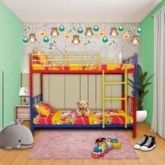 Auxiliary |Neo Convertible Bed/ Double/Single Bed for Junior/Adult with Sturdy GuardRail Metal Bunk Bed