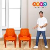 Avro Furniture AVRO Joy Plastic Chair For Kids/Baby, Orange, Set Of 2 Plastic Chair