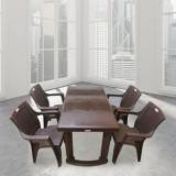 Avro Furniture Strong And Durable 4 Seater Dining Table Set For Home Garden Cafeteria Plastic 4 Seater Dining Table