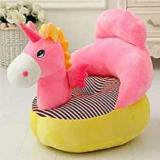 Avs Horse Shape Soft Plush Cushion Baby Sofa Seat or Rocking Chair for Kids 45 cm Pink Fabric Sofa