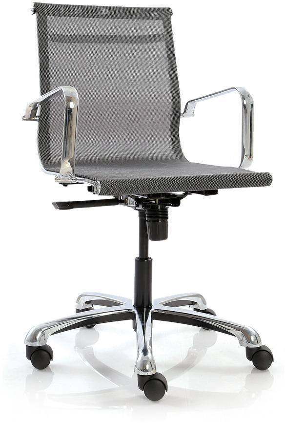 Ayrus Mesh Fabric Mid Back Office Chair in Grey Colour