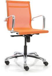 Ayrus Mesh Fabric Mid Back Office Chair In Orange Colour