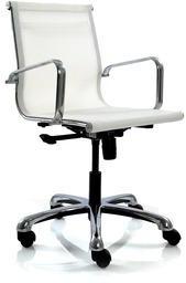 Ayrus Mesh Fabric Mid Back Office Chair In White Colour