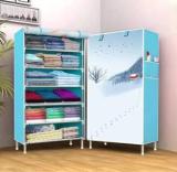 Bazku 1 Door 6 Shelf Fabric Carbon Steel PP Collapsible Wardrobe