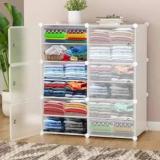 Bazku 6 Door 12 Shelf Plastci PP Collapsible Wardrobe PP Collapsible Wardrobe