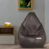 Beankart XXXL Living Room | Ultra Soft Synthetic Leather | Light Weight And Double Stitching Teardrop Bean Bag With Bean Filling