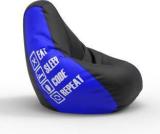 Beannie XXXL Eat Sleep Code Black Blue Teardrop Bean Bag