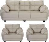 Bharat Lifestyle Austin Leatherette 3 + 1 + 1 Cream Sofa Set