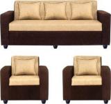 Bharat Lifestyle Tulip311 Fabric 3 + 1 + 1 Brown Sofa Set