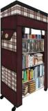 Bigkart Multipurpose Foldable Wardrobe For Home With Cover | 360 Rotating Wheels Metal Open Book Shelf