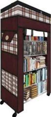 Bigkart Multipurpose Foldable Wardrobe for Home with Cover | 360 Rotating Wheels Metal Open Book Shelf