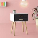 Bloo Furnish Nightstand, Small Dresser Chest Sturdy Side End Table With 2 Drawers Engineered Wood End Table