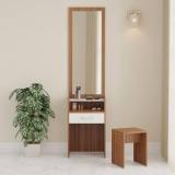 Bluewud Adaly Dressing Vanity Table with Mirror Drawer Engineered Wood Dressing Table