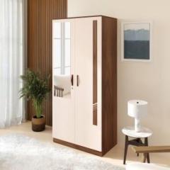 Bluewud Andrie 2 Door Wardrobe/Clothes Storage Organiser Almirah Cupboard With Mirror Engineered Wood 2 Door Wardrobe