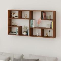 Bluewud Petree Wall Mounted Shelve Decorative Shelf for Livingroom Hall D cor Home Engineered Wood Open Book Shelf