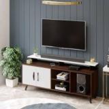 Bluewud Skiddo TV Unit With Storage Shelves for Books & D cor Upto 55 Inches TV Engineered Wood TV Entertainment Unit