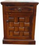 Bm Wood Furniture Sheesham Wood Bedside Table For Bedroom | Wooden Side End Table | With 1 Drawer And 1 Cabinet Storage | Brown Finish Solid Wood Bedside Table