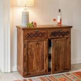 Brook Wood Solid Wood Bar Cabinet