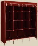 Bucketlist 10 + 2 Shelves 4 Door 88130 Maroon PP Collapsible Wardrobe Metal 4 Door Wardrobe