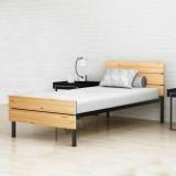 Camabeds Benne With Solid Wood Foot / Head Rest Metal Single Bed