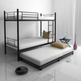 Camabeds Flou Hide Away Trundle Bed With Castor Wheels Metal Single Bed