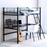 Camabeds Stooreys Twin Loft Bed With Extra Study / Work Table Metal Single Bed