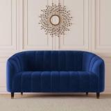 Carlton London Amelia Two Seater Sofa Blue Fabric 2 Seater Sofa